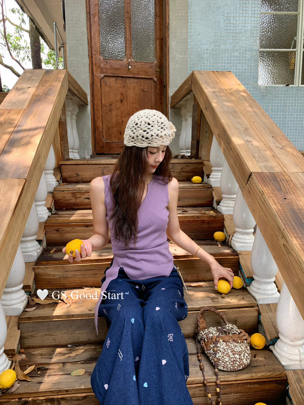 GS.GOOD START Asymmetrical Waist-Slimming Knit Tank