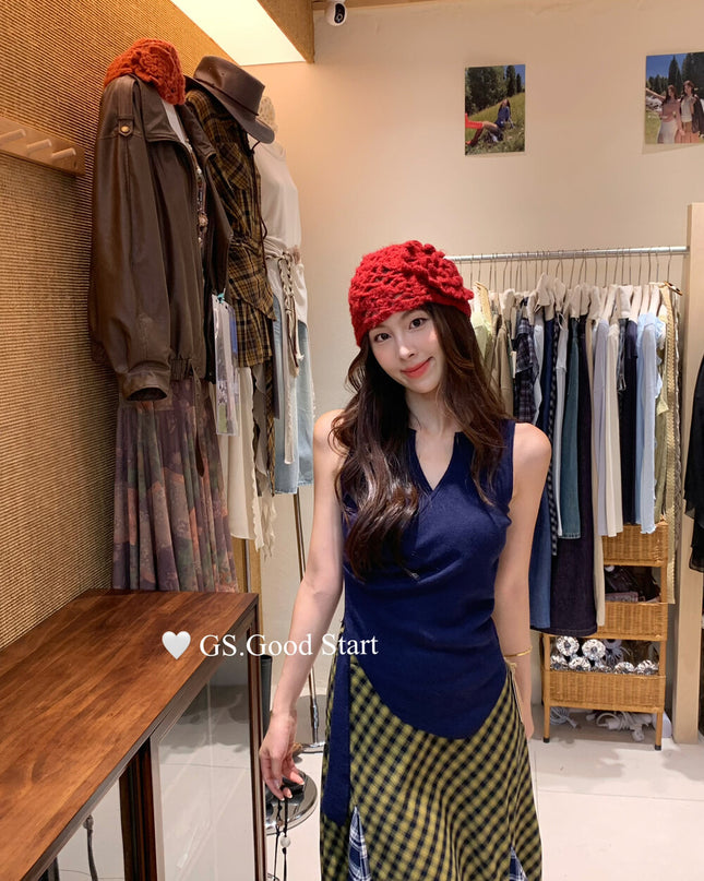 GS.GOOD START Asymmetrical Waist-Slimming Knit Tank