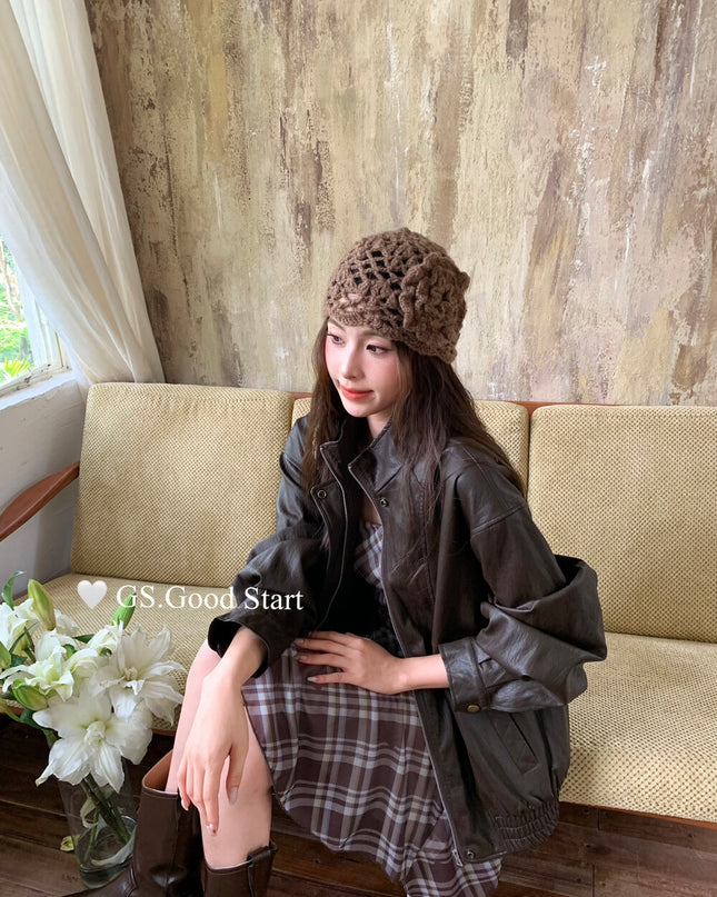 GS.GOOD START Asymmetrical Plaid Cami Dress Set