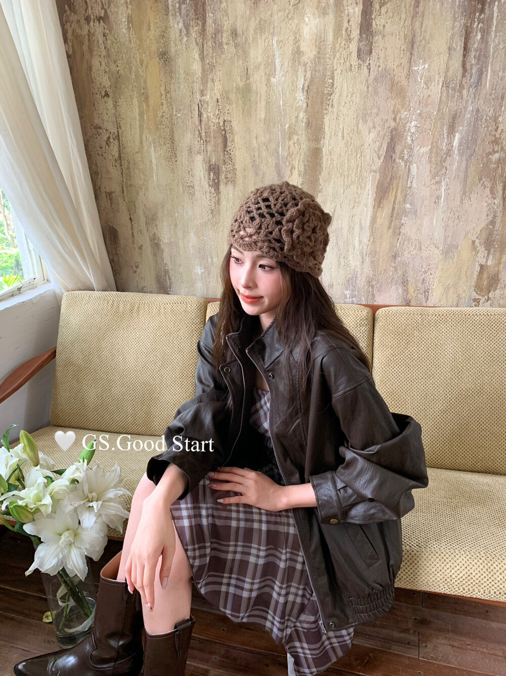 GS.GOOD START Asymmetrical Plaid Cami Dress Set