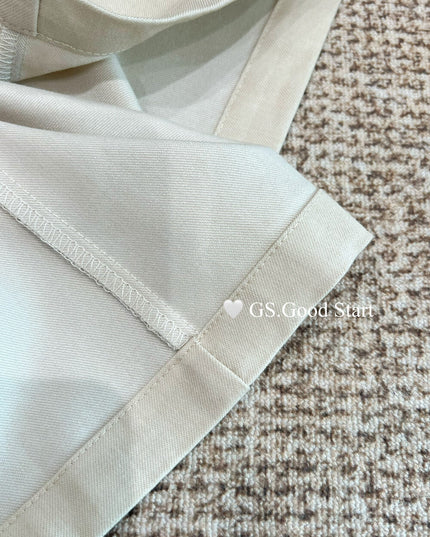 GS.GOOD START Pleated Wide-Leg Trousers with Waist Tie