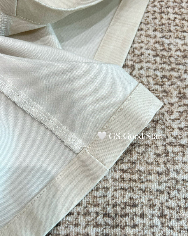 GS.GOOD START Pleated Wide-Leg Trousers with Waist Tie