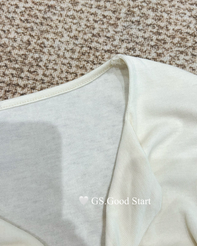 GS.GOOD START Twisted Shoulder Long-Sleeve Base Top