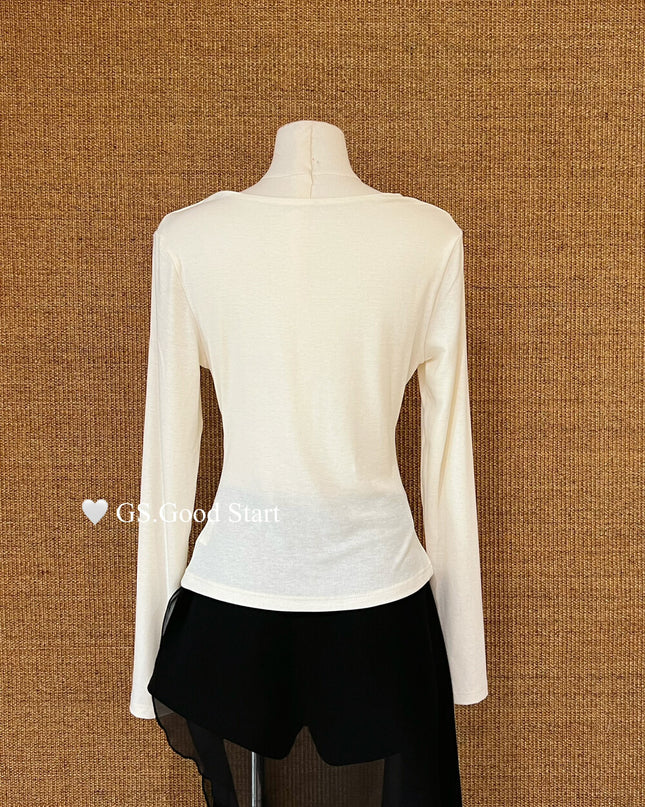 GS.GOOD START Twisted Shoulder Long-Sleeve Base Top