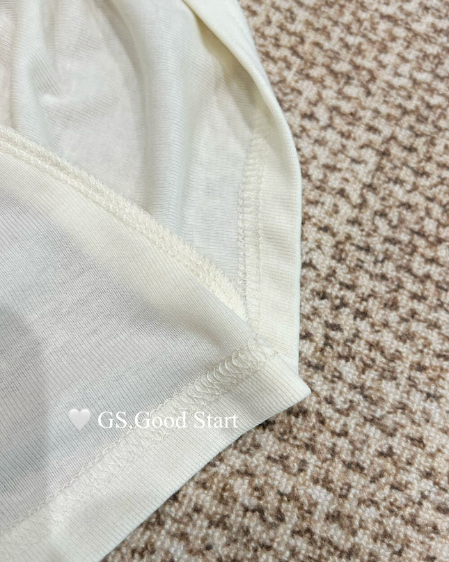 GS.GOOD START Twisted Shoulder Long-Sleeve Base Top