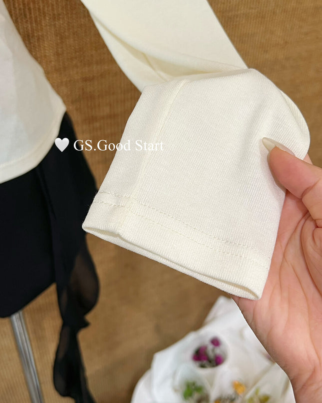 GS.GOOD START Twisted Shoulder Long-Sleeve Base Top