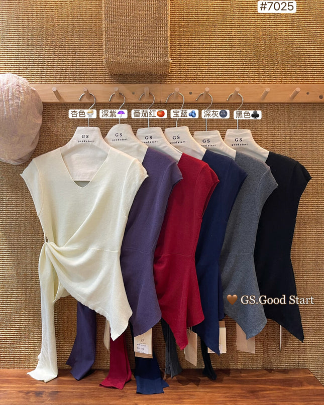 GS.GOOD START Waist-Cinching Knit Femme Top