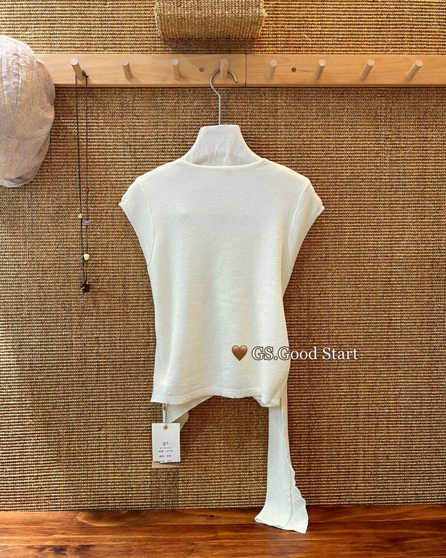 GS.GOOD START Waist-Cinching Knit Femme Top