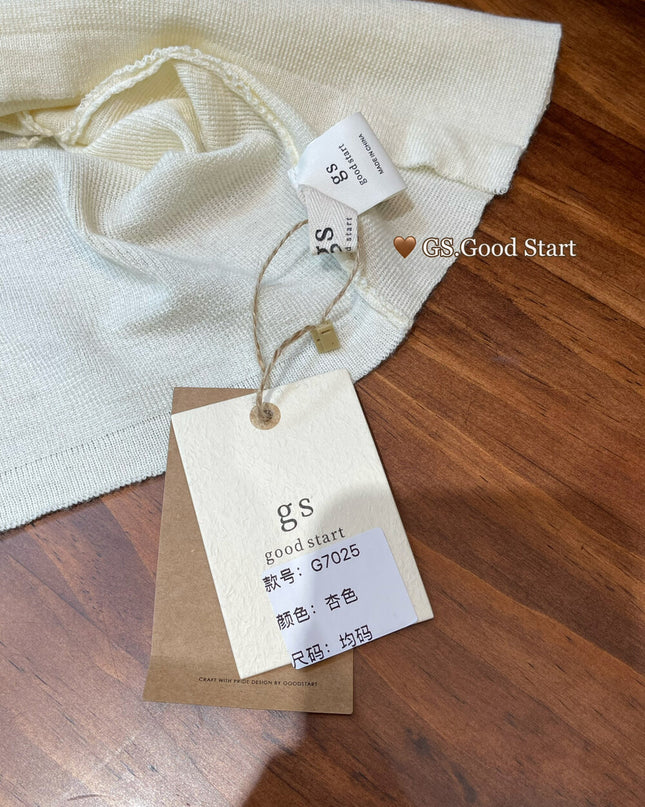 GS.GOOD START Waist-Cinching Knit Femme Top