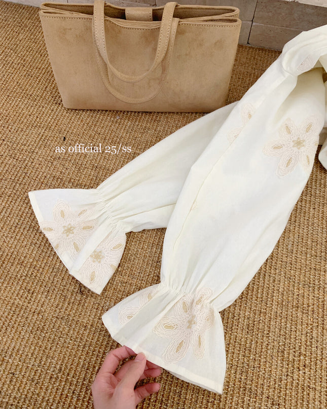 AS OFFICIAL Eden Garden Embroidered White Dress with Belt