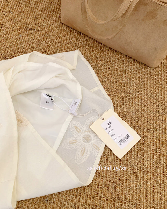 AS OFFICIAL Eden Garden Embroidered White Dress with Belt