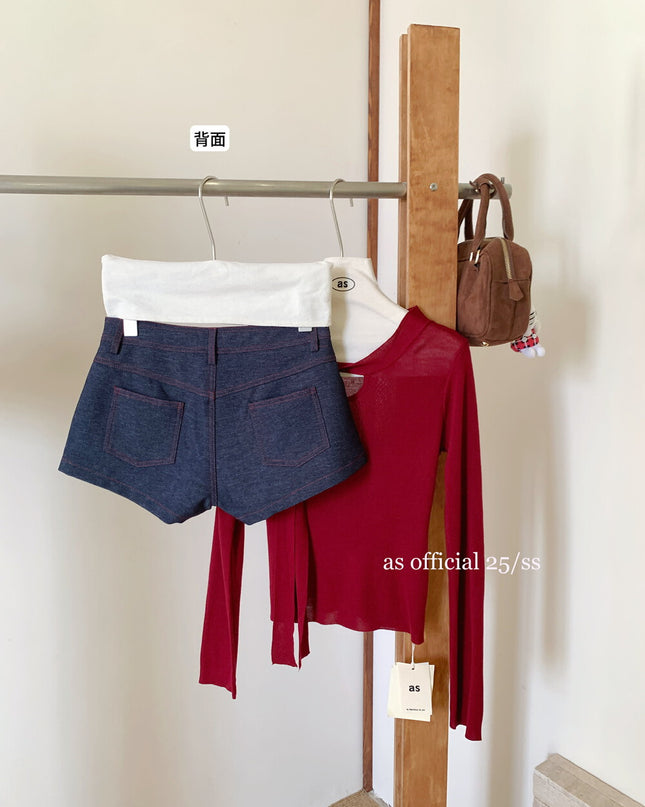 AS OFFICIAL Classic High-Waist Denim Shorts