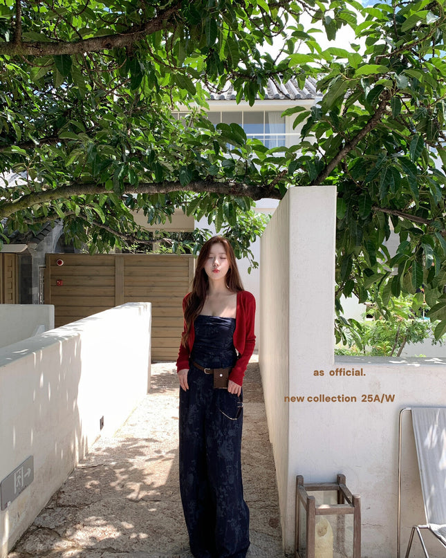 AS OFFICIAL City Walk Printed Strapless Jumpsuit with Belt Bag