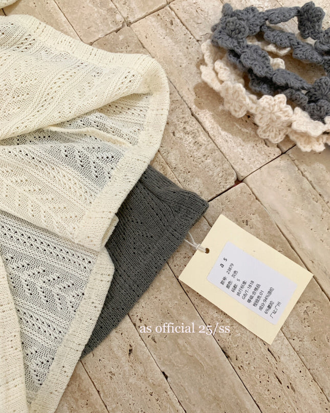 AS OFFICIAL Cutout Cold-Shoulder Knit Top with Waist Belt