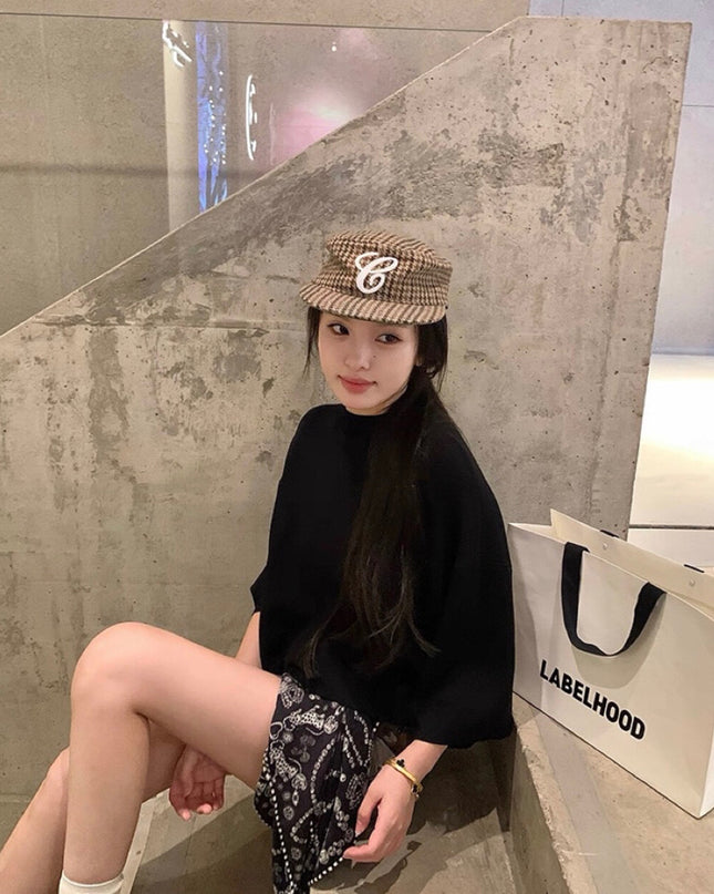 Y.JIA Minimalist Mock Neck Cropped Knit Top