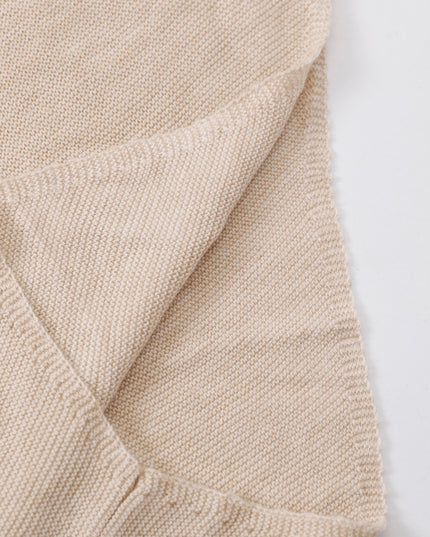 AIXILI Asymmetrical Off-Shoulder Knit Sweater with Waist Tie (wool)