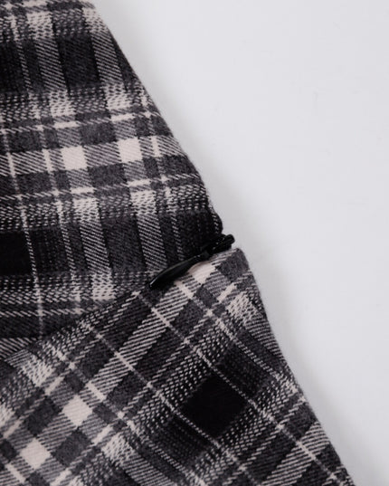 AIXILI Vintage Plaid Asymmetrical Patchwork A-Line Skirt