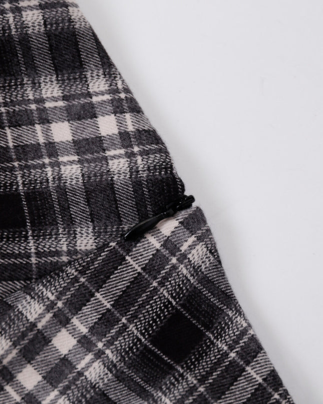 AIXILI Vintage Plaid Asymmetrical Patchwork A-Line Skirt