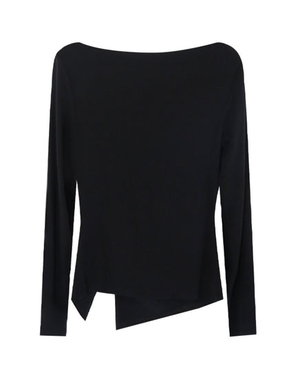 AIXILI Twist-Front Slim-Fit Knit Long Sleeve Top