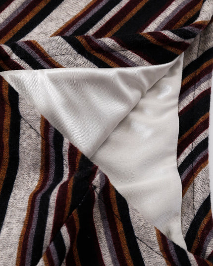 AIXILI Striped Drape High-Waist Maxi Skirt