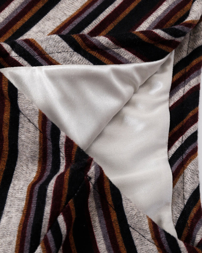 AIXILI Striped Drape High-Waist Maxi Skirt