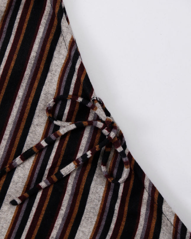 AIXILI Striped Drape High-Waist Maxi Skirt