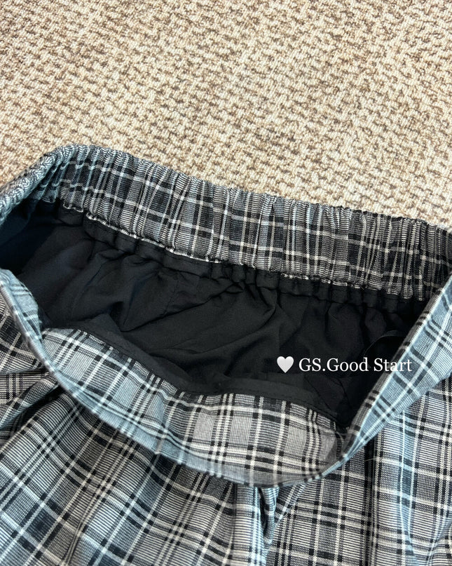 GS.GOOD START Sweet Plaid Bubble Skirt Shorts