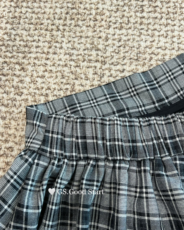 GS.GOOD START Sweet Plaid Bubble Skirt Shorts