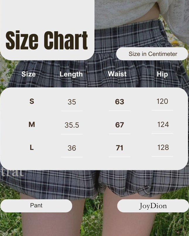 GS.GOOD START Sweet Plaid Bubble Skirt Shorts