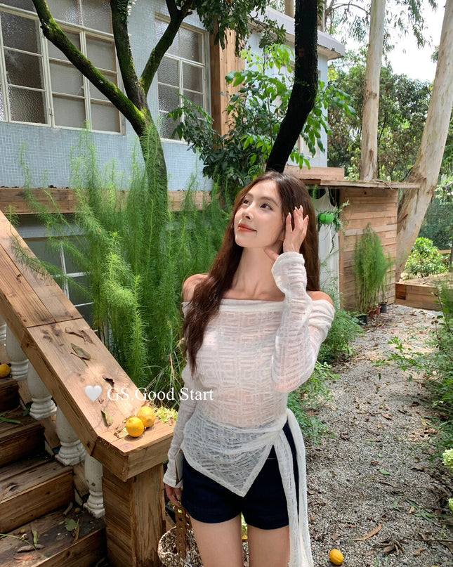 GS.GOOD START Tie-Waist Slimming Blouse