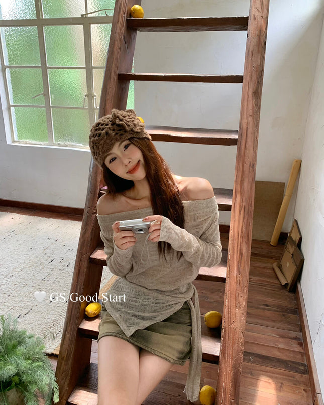 GS.GOOD START Tie-Waist Slimming Blouse