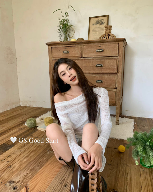 GS.GOOD START Tie-Waist Slimming Blouse