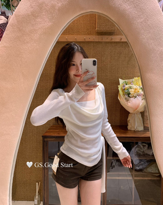 GS.GOOD START Tie-Waist Knit Top
