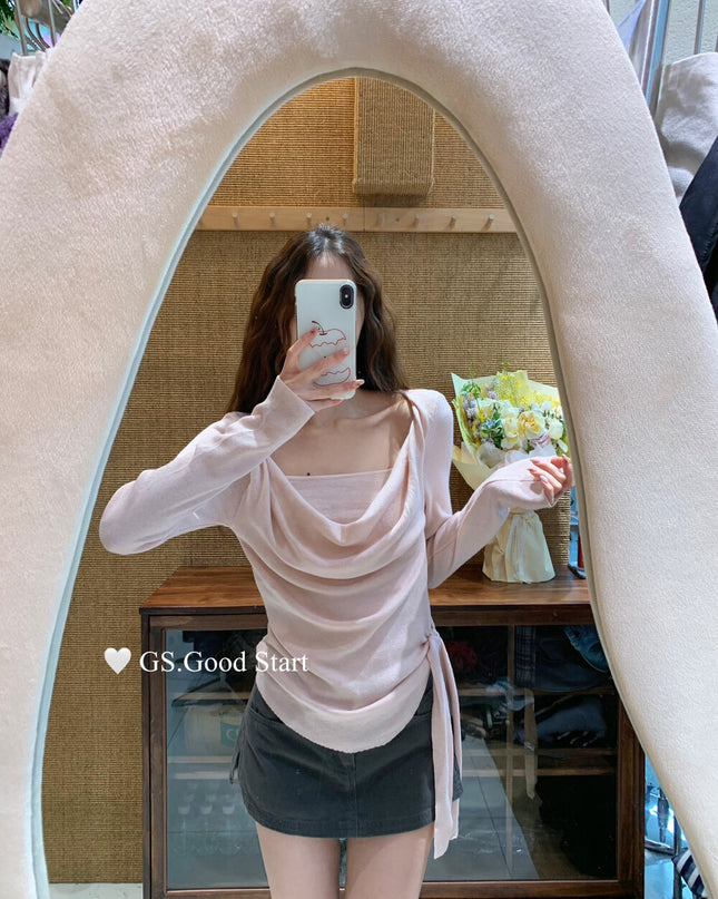 GS.GOOD START Tie-Waist Knit Top