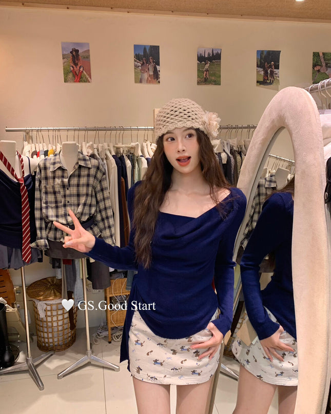 GS.GOOD START Tie-Waist Knit Top