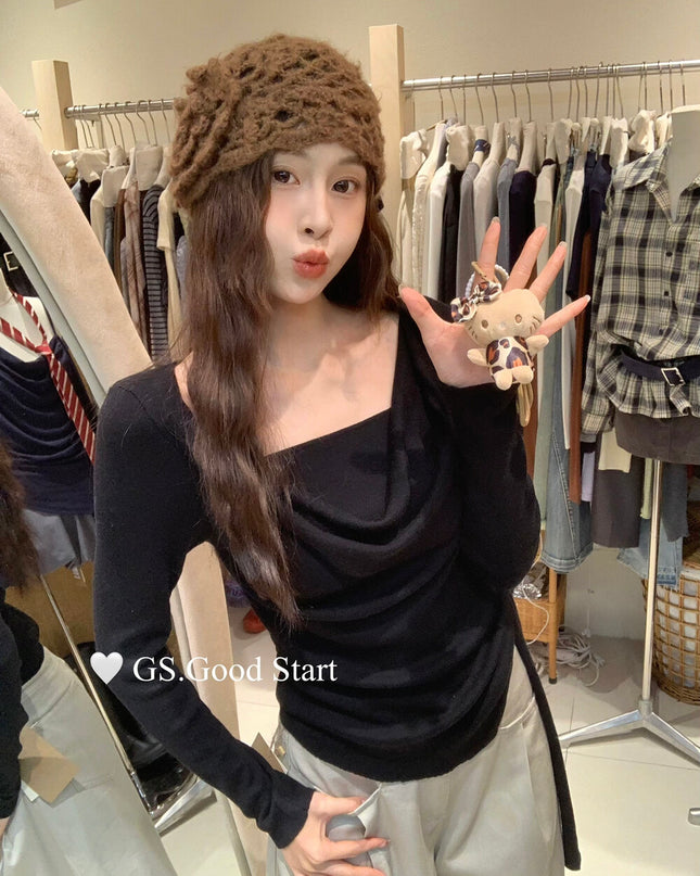 GS.GOOD START Tie-Waist Knit Top