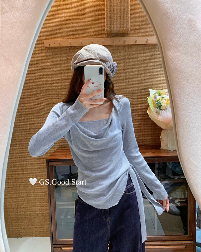 GS.GOOD START Tie-Waist Knit Top