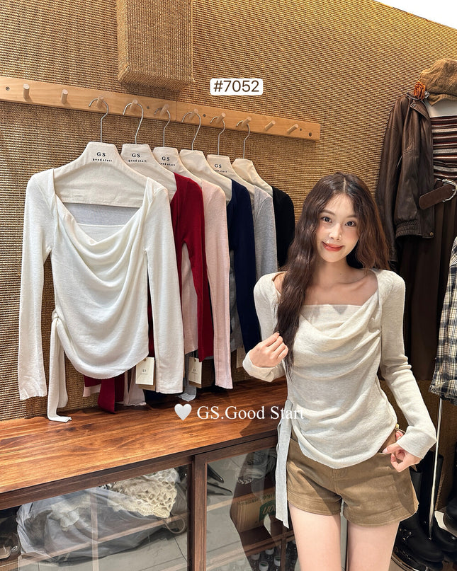 GS.GOOD START Tie-Waist Knit Top