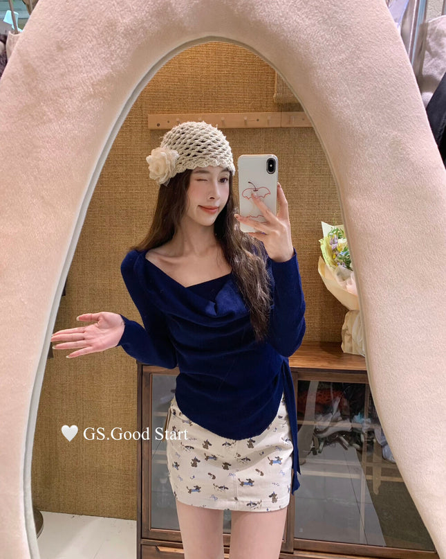 GS.GOOD START Tie-Waist Knit Top