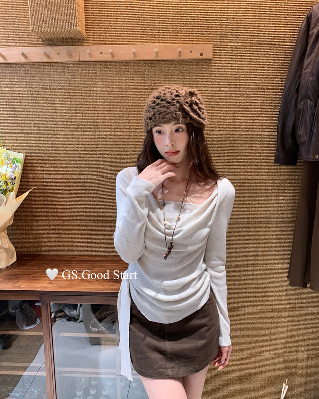 GS.GOOD START Tie-Waist Knit Top