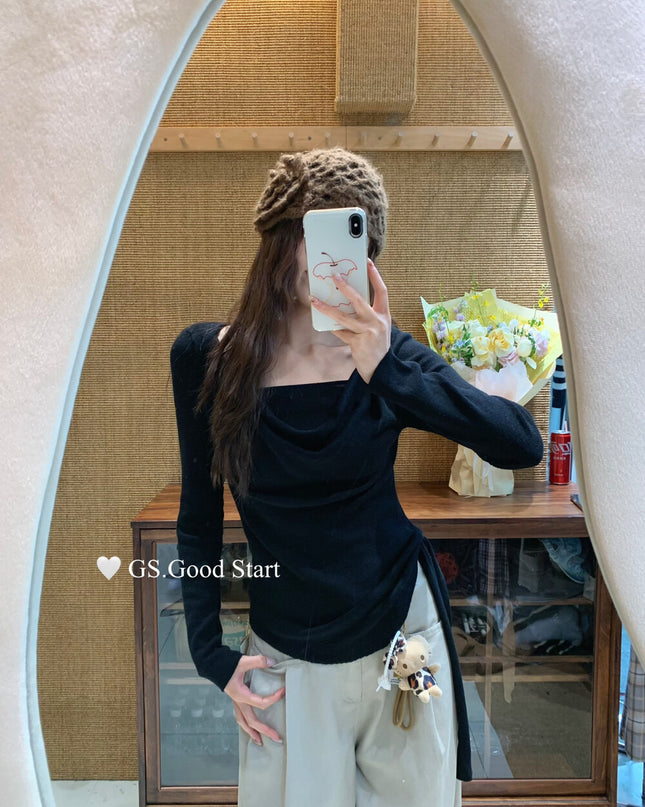 GS.GOOD START Tie-Waist Knit Top