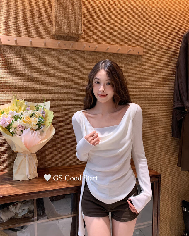GS.GOOD START Tie-Waist Knit Top