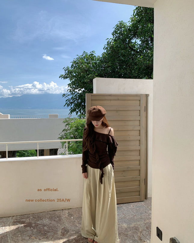 AS OFFICIAL Trendy Wide-Leg Tailored Trousers
