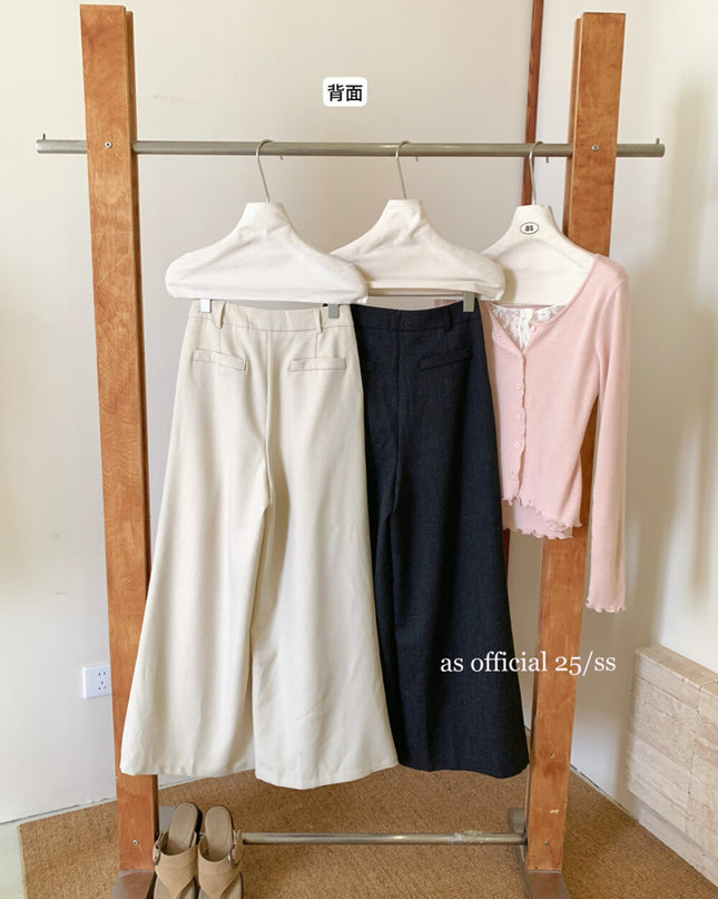 AS OFFICIAL Trendy Wide-Leg Tailored Trousers