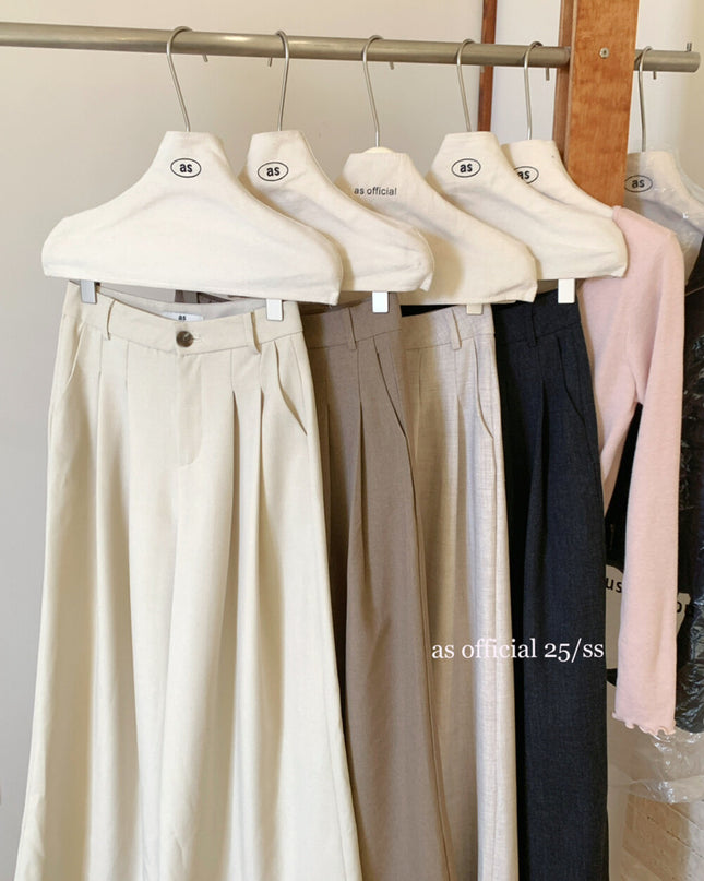 AS OFFICIAL Trendy Wide-Leg Tailored Trousers