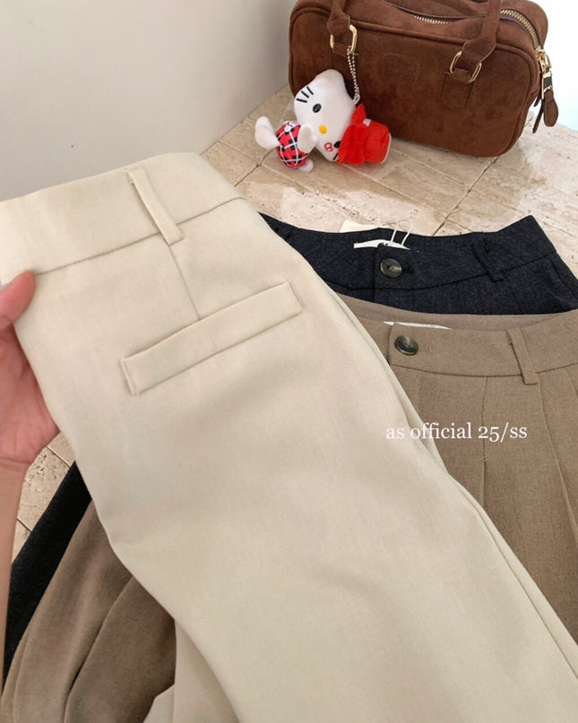 AS OFFICIAL Trendy Wide-Leg Tailored Trousers