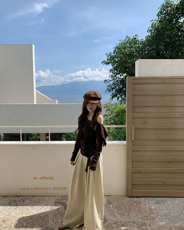 AS OFFICIAL Trendy Wide-Leg Tailored Trousers