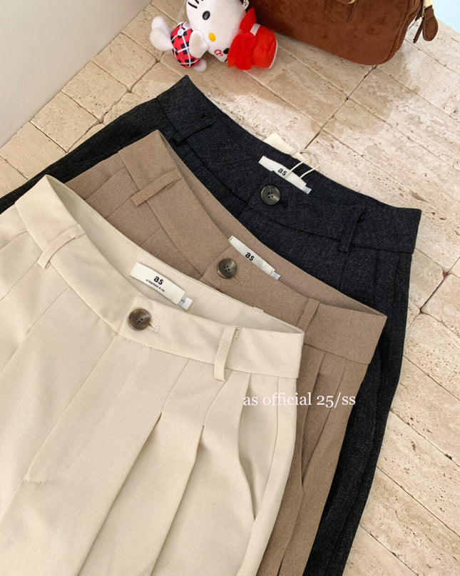 AS OFFICIAL Trendy Wide-Leg Tailored Trousers