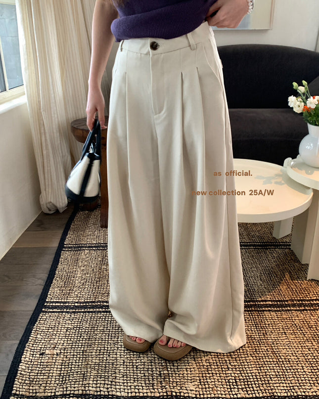 AS OFFICIAL Trendy Wide-Leg Tailored Trousers