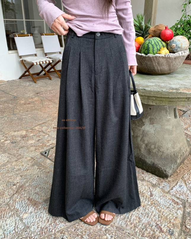 AS OFFICIAL Trendy Wide-Leg Tailored Trousers